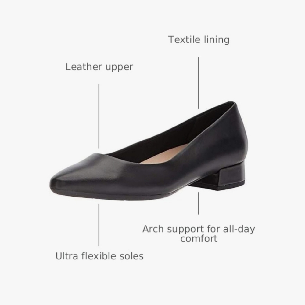 EasySpirit CALDISE Pump Black Leather PointedToe SlipOn BlockHeel Size 8 1/2 NIB - Picture 7 of 16